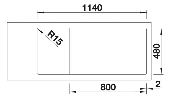 Dubbele spoelbak Blanco 527339/** detail 2