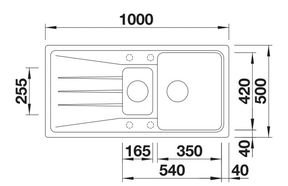Evier 1 1/2 bassin Blanco 527337/** detail 1