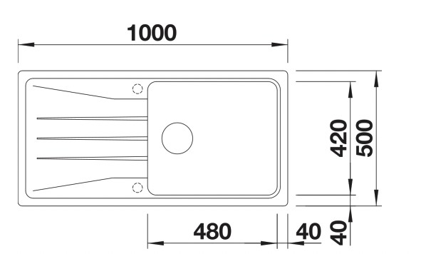 Enkele spoelbak Blanco 527341/** detail 1