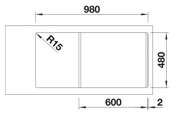 Evier 1 bassin Blanco 527341/** detail 2
