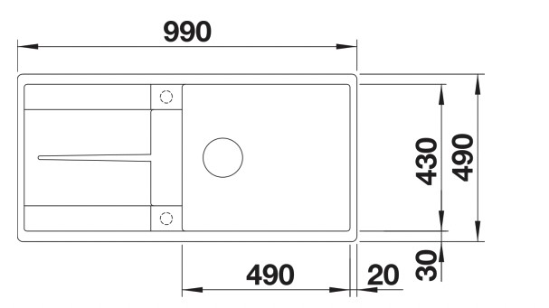Evier 1 bassin Blanco 527308 detail 1