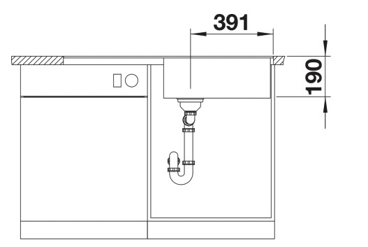 Evier 1 bassin Blanco 527308 detail 2