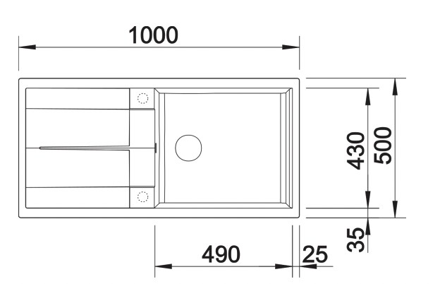Evier 1 bassin Blanco 527307 detail 1