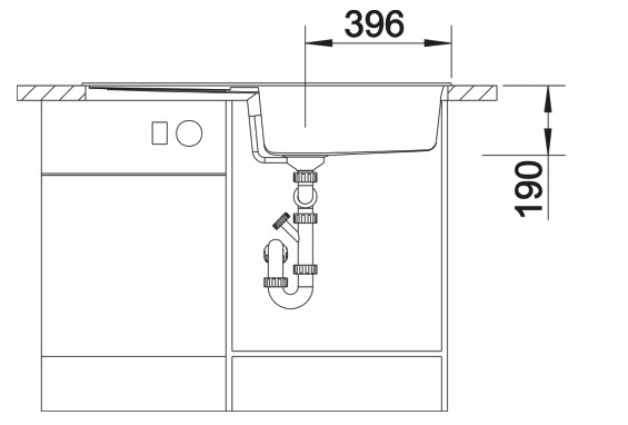 Enkele spoelbak Blanco 527307 detail 3