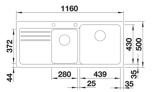 Evier 1 1/2 bassin Blanco 527315 detail 1
