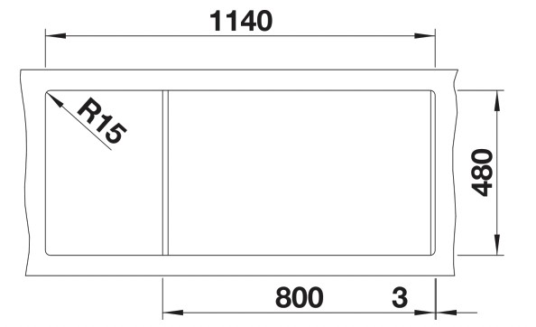 Anderhalve spoelbak Blanco 527315 detail 2