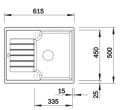 Enkele spoelbak Blanco 527378 detail 1