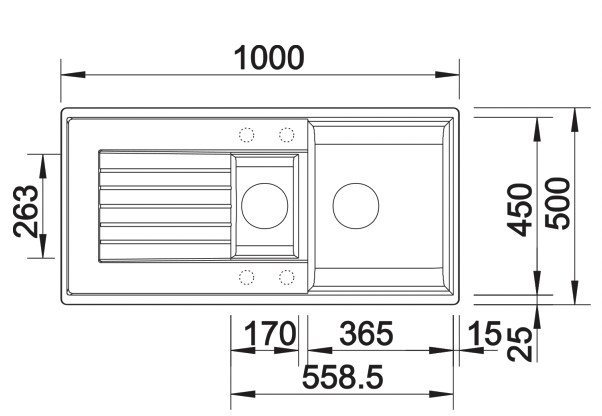 Evier 1 1/2 bassin Blanco 527389 detail 1