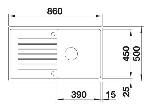 Evier 1 bassin Blanco 527387 detail 1
