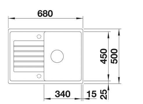 Evier 1 bassin Blanco 527380 detail 1