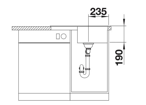 Enkele spoelbak Blanco 527380 detail 3