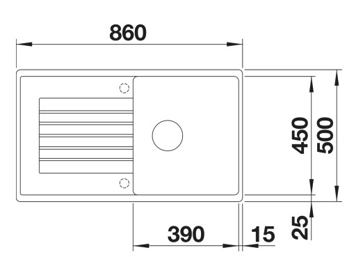Evier 1 bassin Blanco 527386 detail 1