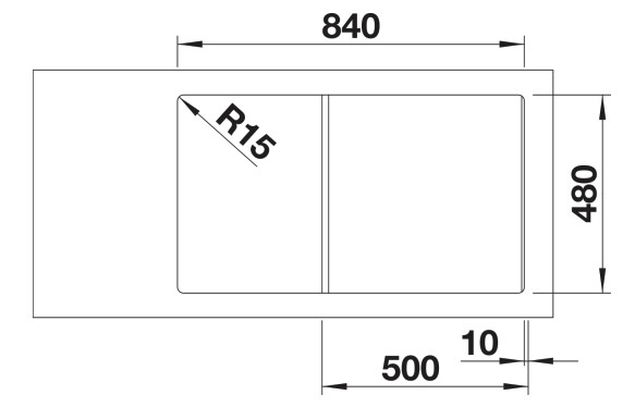 Evier 1 bassin Blanco 527386 detail 2