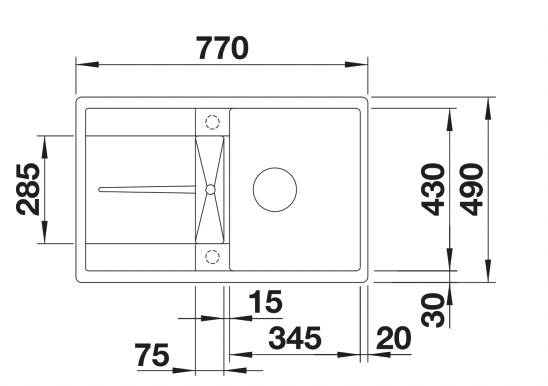 Evier 1 bassin Blanco 527290 detail 1