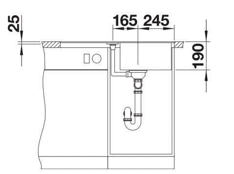 Evier 1 bassin Blanco 527290 detail 2