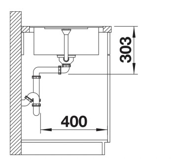 Enkele spoelbak Blanco 527290 detail 3