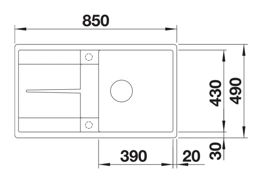 Evier 1 bassin Blanco 527294 detail 1
