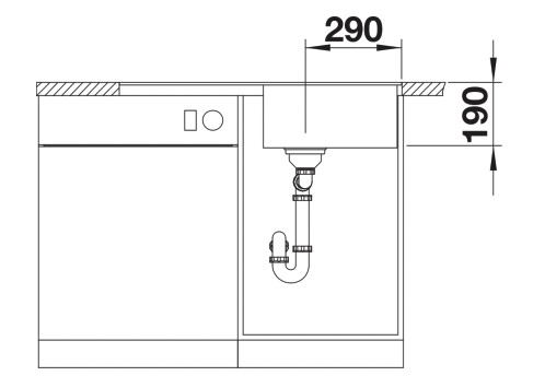 Evier 1 bassin Blanco 527294 detail 2