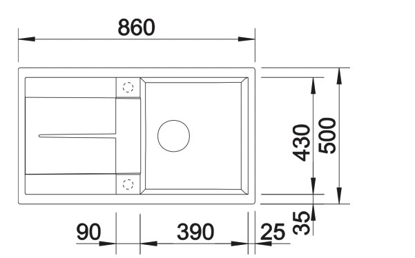 Evier 1 bassin Blanco 527293 detail 1