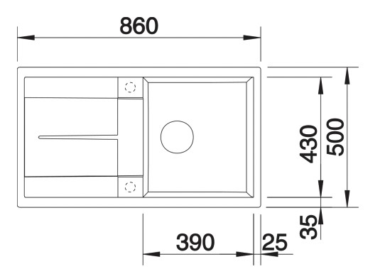 Evier 1 bassin Blanco 527292 detail 1