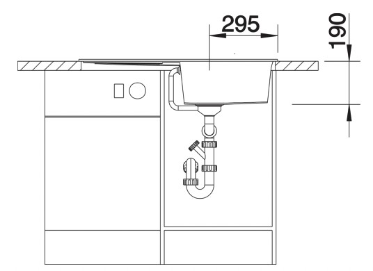 Enkele spoelbak Blanco 527292 detail 3