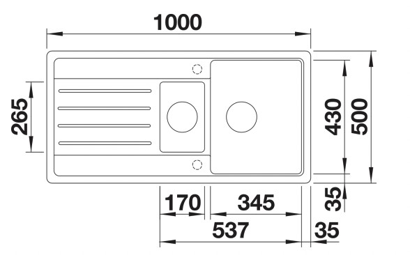 Evier 1 1/2 bassin Blanco 527271/** detail 1