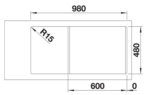 Evier 1 1/2 bassin Blanco 527271/** detail 2