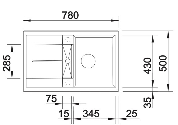 Evier 1 bassin Blanco 527289 detail 1