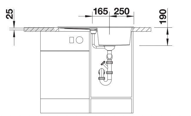 Enkele spoelbak Blanco 527289 detail 3