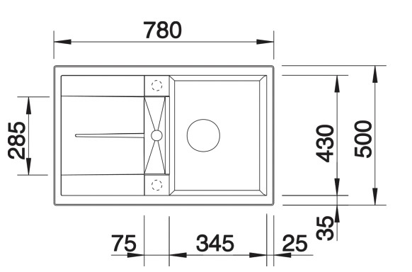 Evier 1 bassin Blanco 527288 detail 1