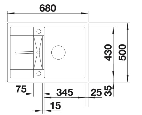 Evier 1 bassin Blanco 527286 detail 1