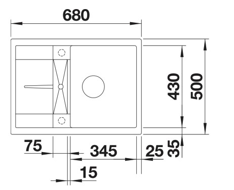 Evier 1 bassin Blanco 527285 detail 1