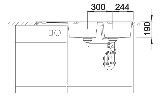 Evier 2 bassins Blanco 527209 detail 3