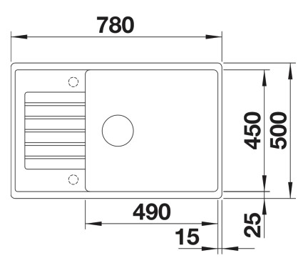 Evier 1 bassin Blanco 527214 detail 1