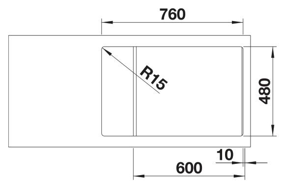 Evier 1 bassin Blanco 527214 detail 2