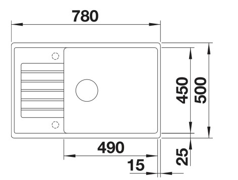 Evier 1 bassin Blanco 527213 detail 1