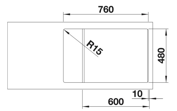 Evier 1 bassin Blanco 527213 detail 2