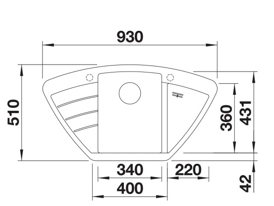 Evier 1 bassin Blanco 527212 detail 1