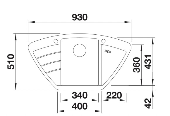 Evier 1 bassin Blanco 527211 detail 1