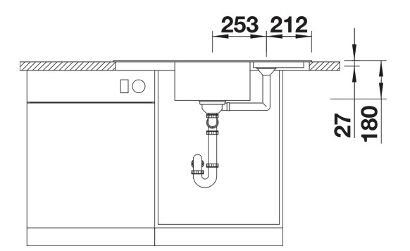 Enkele spoelbak Blanco 527211 detail 2