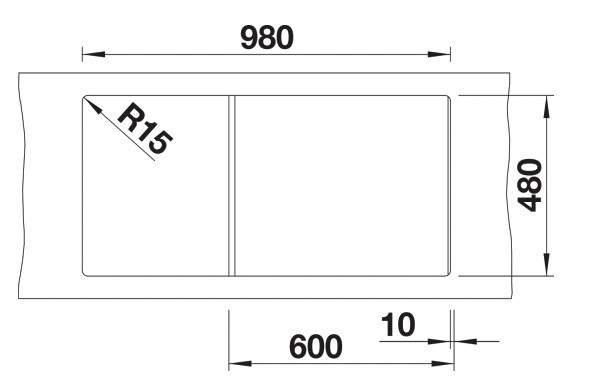 Evier 1 bassin Blanco 527217 detail 2