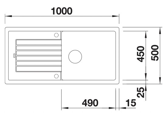 Evier 1 bassin Blanco 527216 detail 1