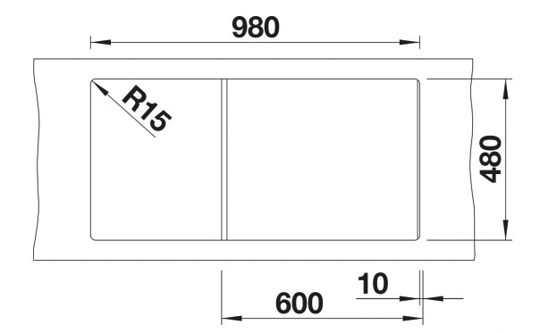 Evier 1 bassin Blanco 527216 detail 2