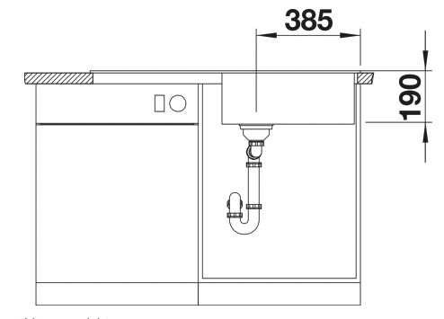 Enkele spoelbak Blanco 527216 detail 3