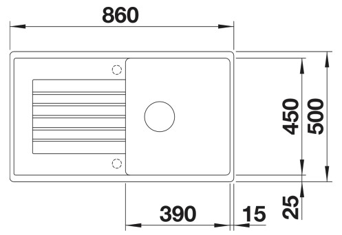 Evier 1 bassin Blanco 527203 detail 1
