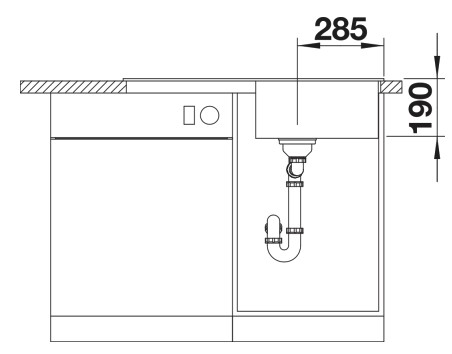 Enkele spoelbak Blanco 527203 detail 3