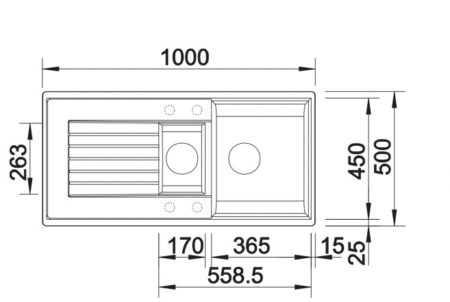 Evier 1 1/2 bassin Blanco 527207 detail 1