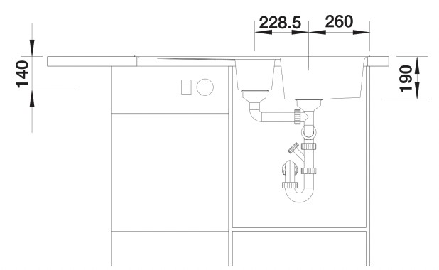 Evier 1 1/2 bassin Blanco 527207 detail 2