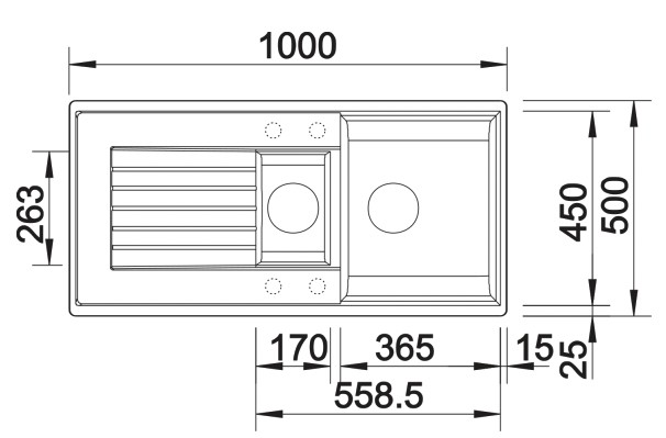 Anderhalve spoelbak Blanco 527206 detail 1
