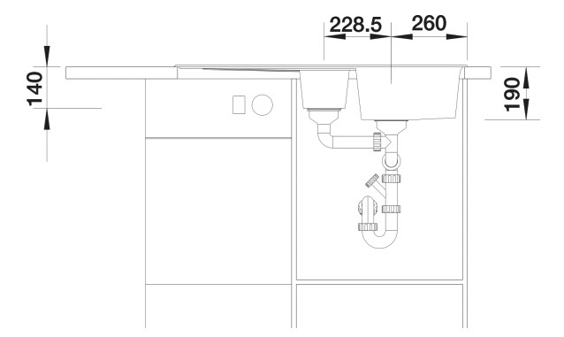 Evier 1 1/2 bassin Blanco 527206 detail 2